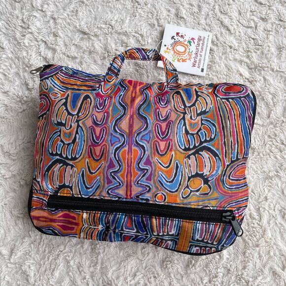 New Warlukurlangu abstract psychedelic print packable fold-up backpack travel - Picture 5 of 17